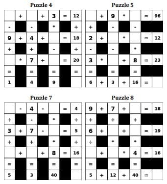 Free CrossMath Puzzles for Kids Ages 8–12 | Printable Math Logic Games with Answer Keys preview