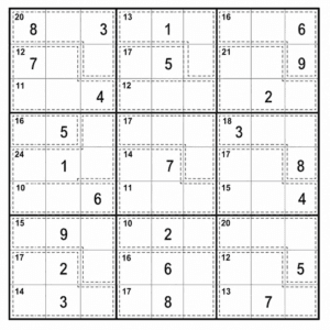 Killer Sudoku puzzle with arithmetic cages