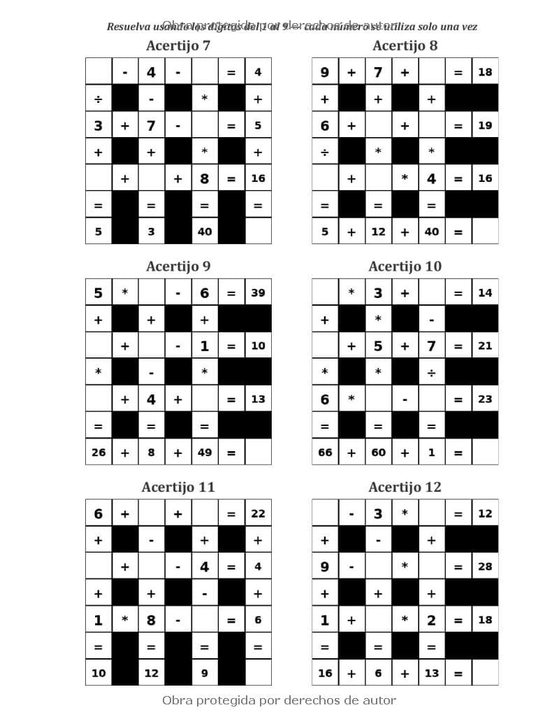 500 Crucigramas Matemáticos Letra Grande para Mayores, Adultos y Personas Mayores (Vol. 1): Libro de acertijos lógicos para entrenar la memoria y la agilidad mental preview