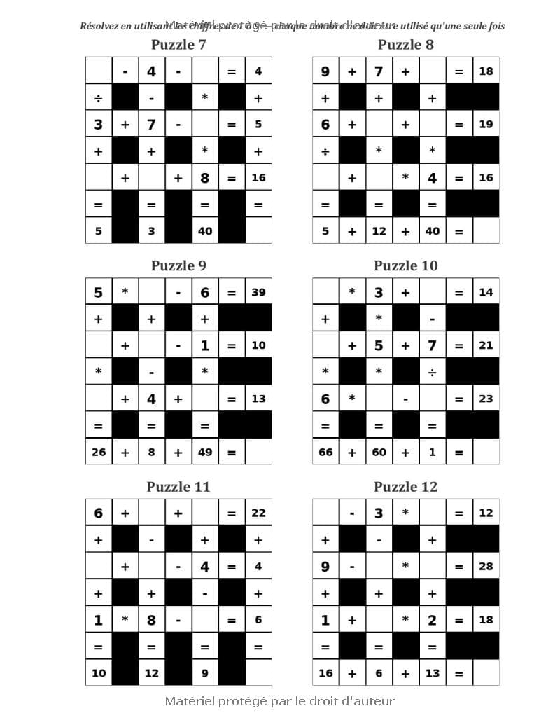 500 Mots Croisés Mathématiques Gros Caractères pour Seniors, Adultes et Retraités (Vol. 1): Grand livre de jeux de logique pour stimuler la mémoire et la concentration preview