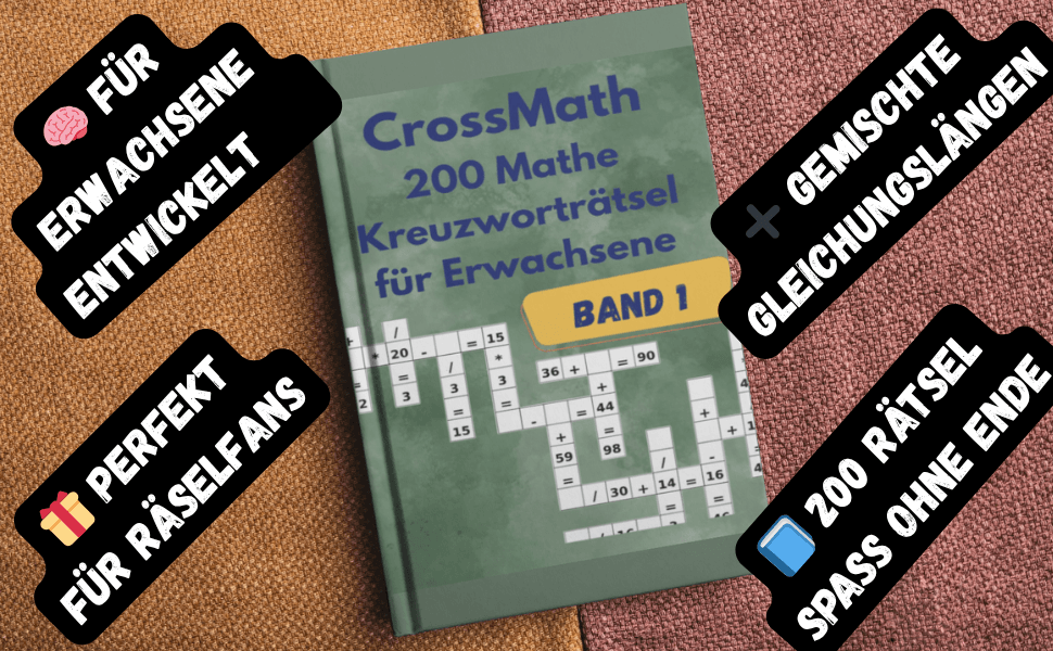 CrossMath für Erwachsene | 200 Mathe-Rätsel für Logisches Denken und Rechenfertigkeit preview