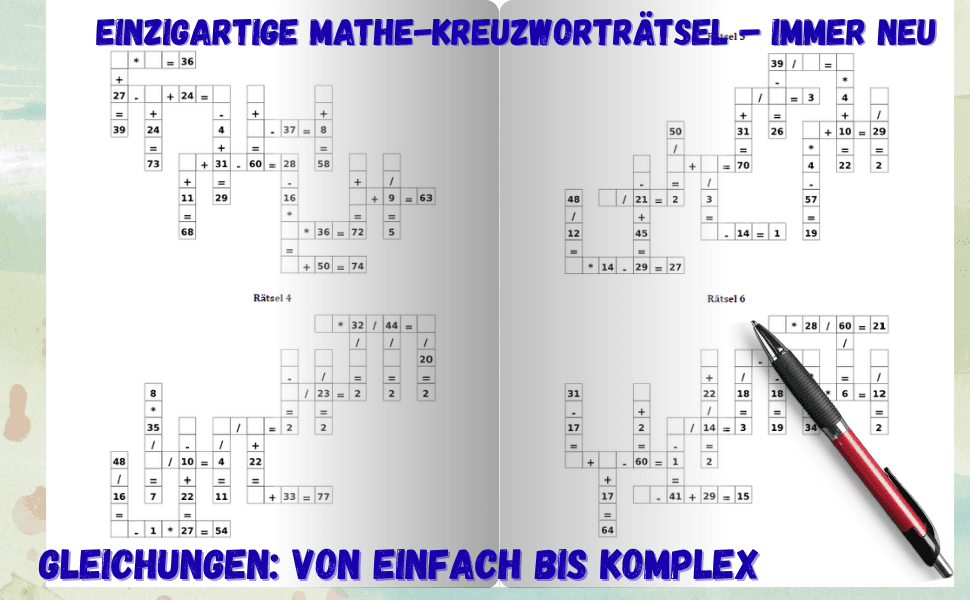 CrossMath für Erwachsene | 200 Mathe-Rätsel für Logisches Denken und Rechenfertigkeit preview