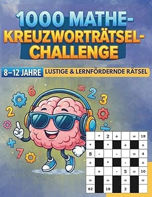 1000 Mathe-Kreuzworträtsel-Challenge für Kinder von 8–12 Jahren cover