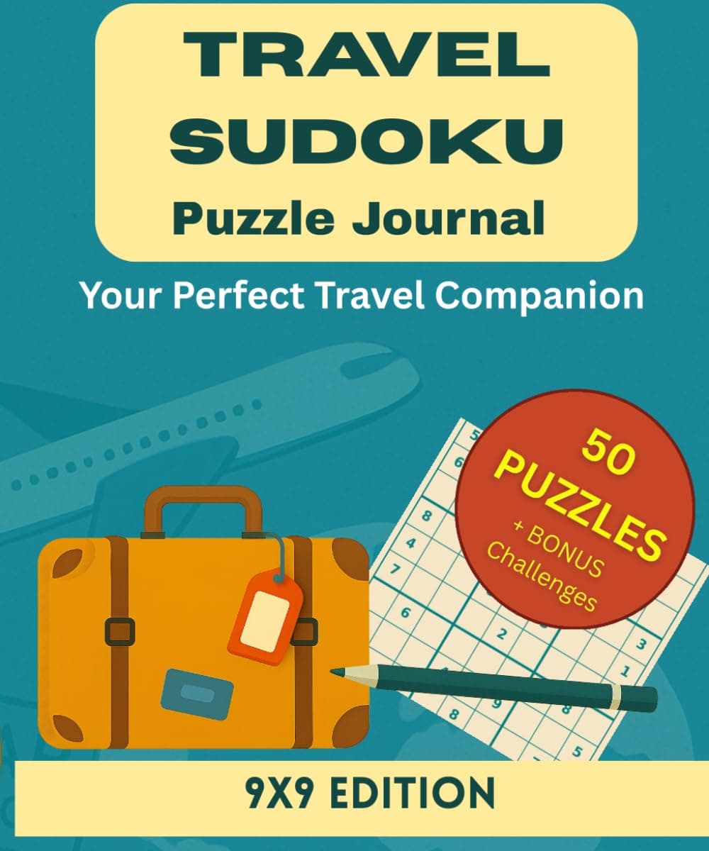 Travel Sudoku Puzzle Journal: 9×9 Edition | Take Classic Puzzles Everywhere with You cover
