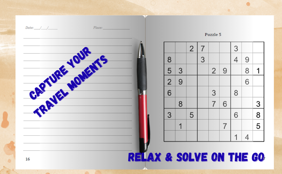 Travel Sudoku puzzle book