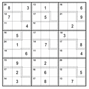 Killer Sudoku puzzle with arithmetic cages